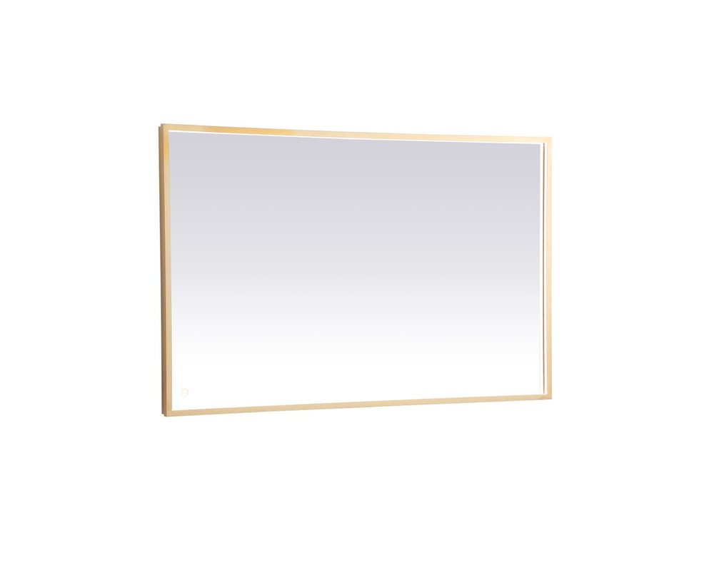 Pier 30x48 inch LED mirror with adjustable color temperature 3000K/4200K/6400K in brass