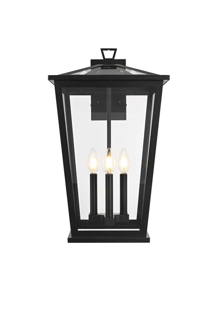 Wall sconce W12.5" E11" H22" L3 Black (1Box)