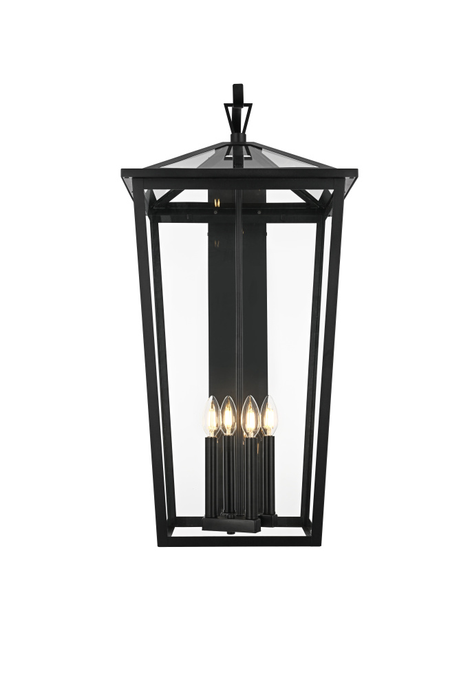 Wall sconce W16" E18" H33" L4 Black