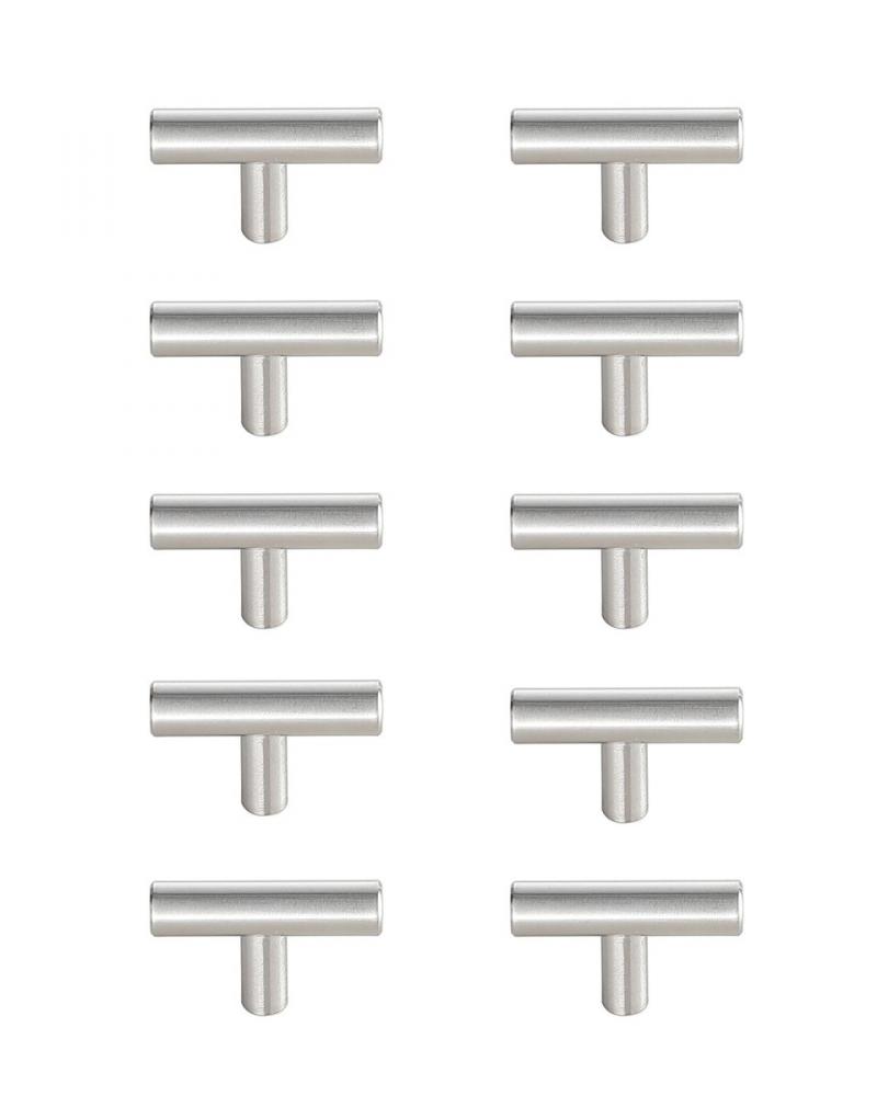 Quinn Brushed Nickel T Pull Multipack (set of 10)