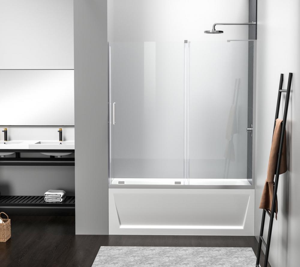 Frameless tub door 60 x 60 Polished Chrome