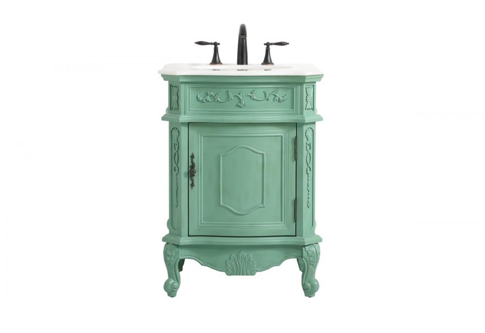 24 inch Single bathroom vanity in vintage mint