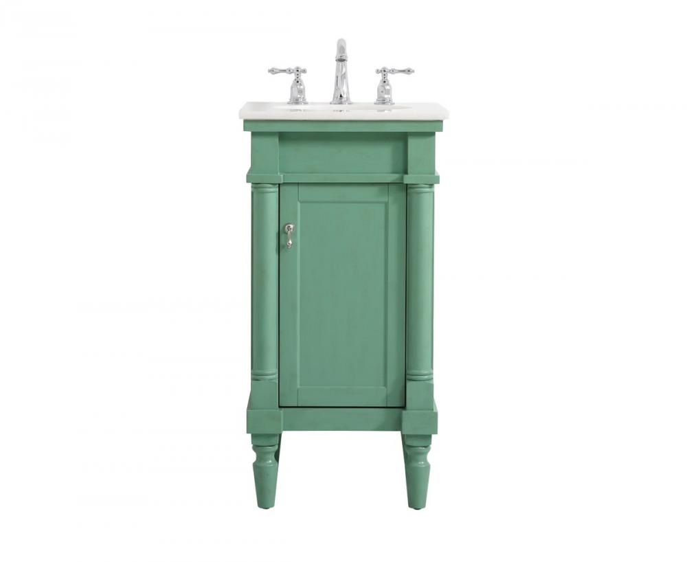 18.5 inch Single bathroom vanity in vintage mint