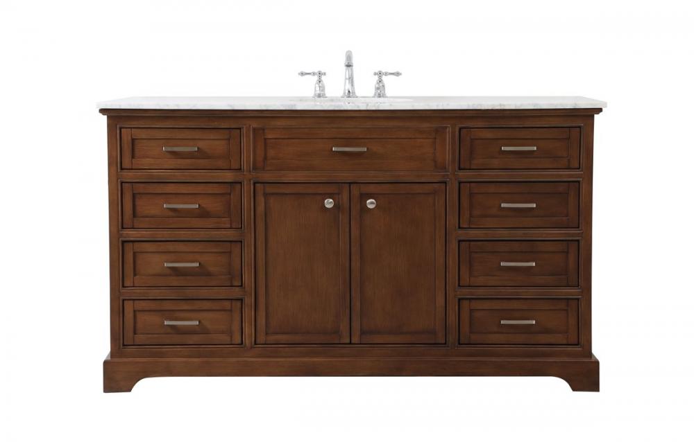 60 Inch Single Bathroom Vanity in Teak