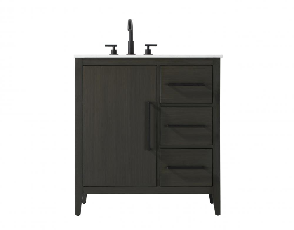 32 inch Single Bathroom Vanity in Mocha Brown