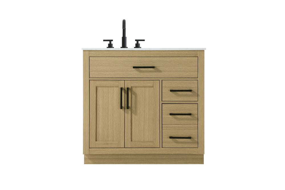 Vanity Cabinet 2Dr3Dw 36"W x 22"D x 35''H Honey Brown