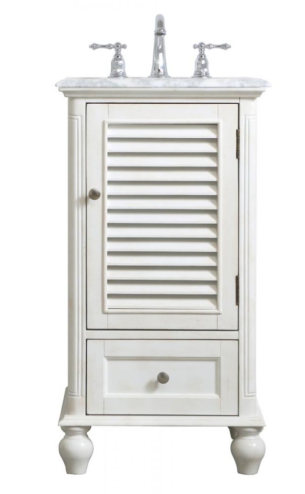 19 Inch Single Bathroom Vanity in Antique White