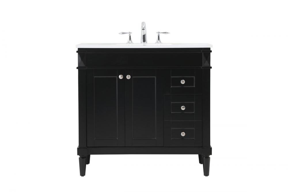 36 Inch Single Bathroom Vanity in Black