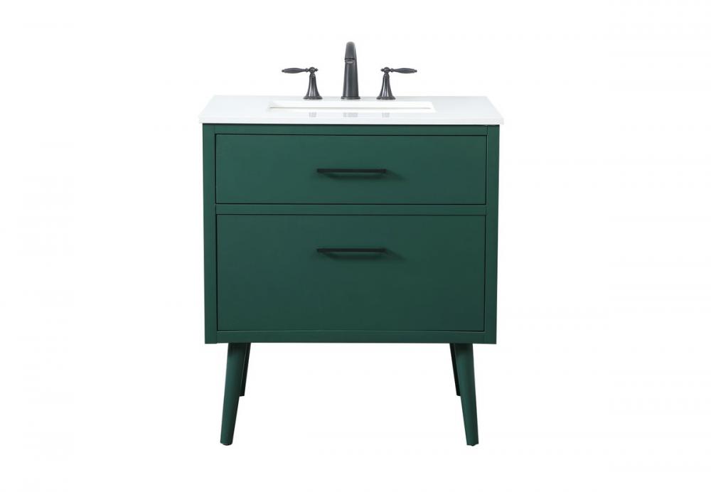 30 Inch Bathroom Vanity in Green