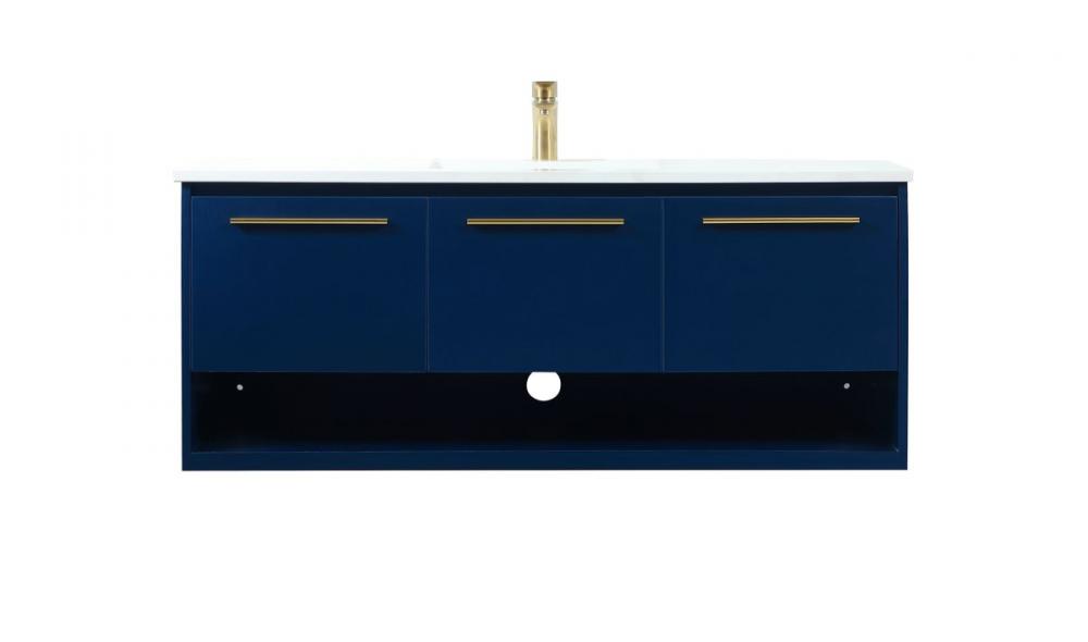 48 inch Single bathroom vanity in blue