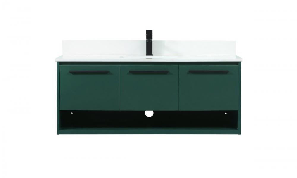 48 inch Single bathroom vanity in green with backsplash