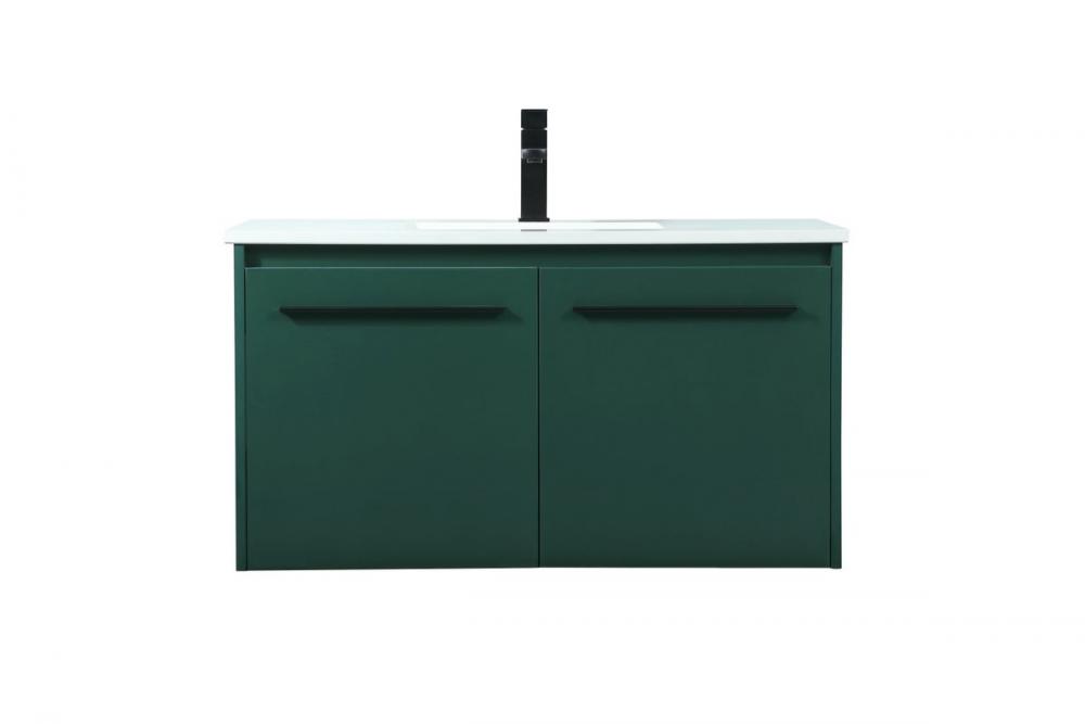 36 inch Single bathroom vanity in green