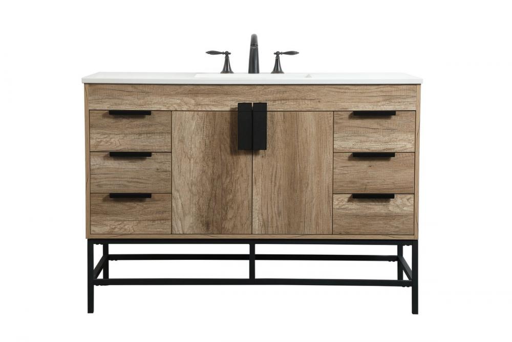 48 inch Single bathroom vanity in natural oak