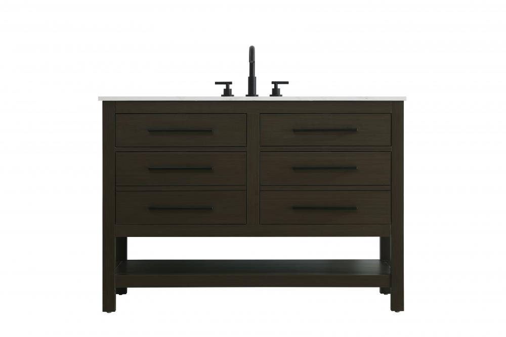 48 inch Single Bathroom Vanity in Mocha Brown