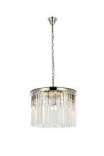Elegant 1208D20PN/RC - Sydney 6 light polished nickel Pendant Clear Royal Cut Crystal