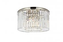 Elegant 1238F26PN/RC - Sydney 8 light polished nickel Flush Mount Clear Royal Cut Crystal
