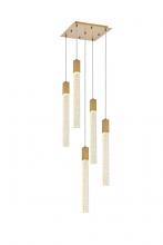 Elegant 2066D16SG - Weston 5 lights pendant in satin gold