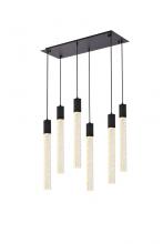 Elegant 2066D32BK - Weston 6 Lights Pendant in Black