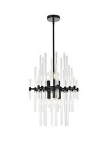 Elegant 2502D17BK - Sienna 17 Inch Crystal Rod Pendant in Black