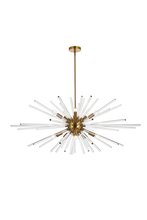 Elegant 2502D42SG - Sienna 42 Inch Crystal Rod Pendant in Gold