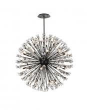 Elegant 2550D50BK - Vera 50 inch crystal starburst round pendant in black