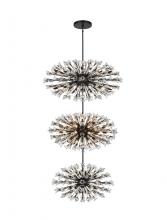 Elegant 2550G48L3BK - Vera 48 inch three tiers crystal starburst chandelier in black