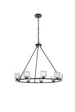 Elegant 5100D36BK - Pendant Light D36" G9 Lt9 40W Black