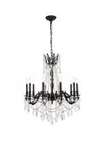 Elegant 9210D28DB/RC - Rosalia 10 Light Dark Bronze Chandelier Clear Royal Cut Crystal