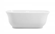 Elegant BT10259GW-WHT - 59 inch Soaking Bathtub in Glossy White with Polished White Trim