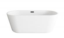 Elegant BT10665GW-MBK - Bathtub 64.9"28.3"22.8" GW with MBK drain kit