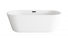Elegant BT10671GW-MBK - Bathtub 70.8"31.4"23.6" GW with MBK drain kit