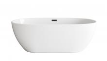 Elegant BT10767GW-MBK - Bathtub 66.9"30.7"24.0" GW with MBK drain kit