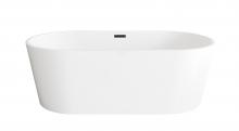 Elegant BT30167GW-MBK - Bathtub 66.9 x 30.7 x 23 GW with MBK drain kit