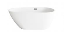 Elegant BT30259GW-MBK - 59 inch Bathtub in Glossy White with Matte Black Trim