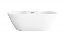 Elegant BT30567GW-MBK - Bathtub 66.9 x 29.9 x 22.8 Glossy White