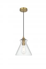 Elegant LD2244SG - Destry 8 inch Pendant Clear Shade in Satin Gold