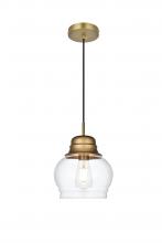 Elegant LD2252SG - Kenna 8 Inch Pendant Clear Shade in Satin Gold