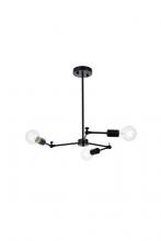 Elegant LD2340BK - Furlong 3 Lights Black Pendant