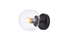 Elegant LD2450BK - Mimi six inch dual flush mount and bath sconce in black with clear glass