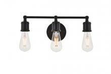 Elegant LD4028W16BK - Serif 3 Light Black Wall Sconce