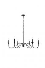 Elegant LD5056D42MB - Rohan 42 Inch Chandelier in Matte Black