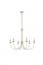 Elegant LD7041D32WD - Brielle 6 lights pendant in weathered dove