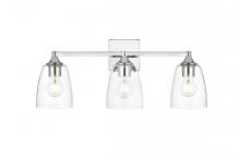 Elegant LD7307W24CH - Gianni 3 Light Chrome and Clear Bath Sconce