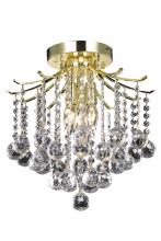 Elegant LD8200F12G - Amelia Collection Flush Mount D12in H12in Lt:3 Gold Finish