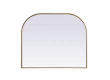 Elegant MR1B4034BRS - Metal Frame Arch Mirror 40x34 Inch in Brass
