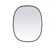 Elegant MR2B2430BLK - Metal Frame Oval Mirror 24x30 Inch in Black