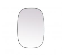 Elegant MR2B2436SIL - Metal Frame Oval Mirror 24x36 Inch in Silver