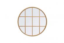 Elegant MR632828BR - Metal windowpane mirror 28 inch x 28 inch in Brass