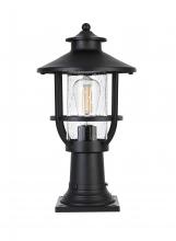 Elegant OD314P17BK - Janney 7 inch Outdoor Pendant in Black