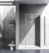 Elegant SD188-3576BNK - Fixed framed shower door 35 x 76 Brushed Nickel